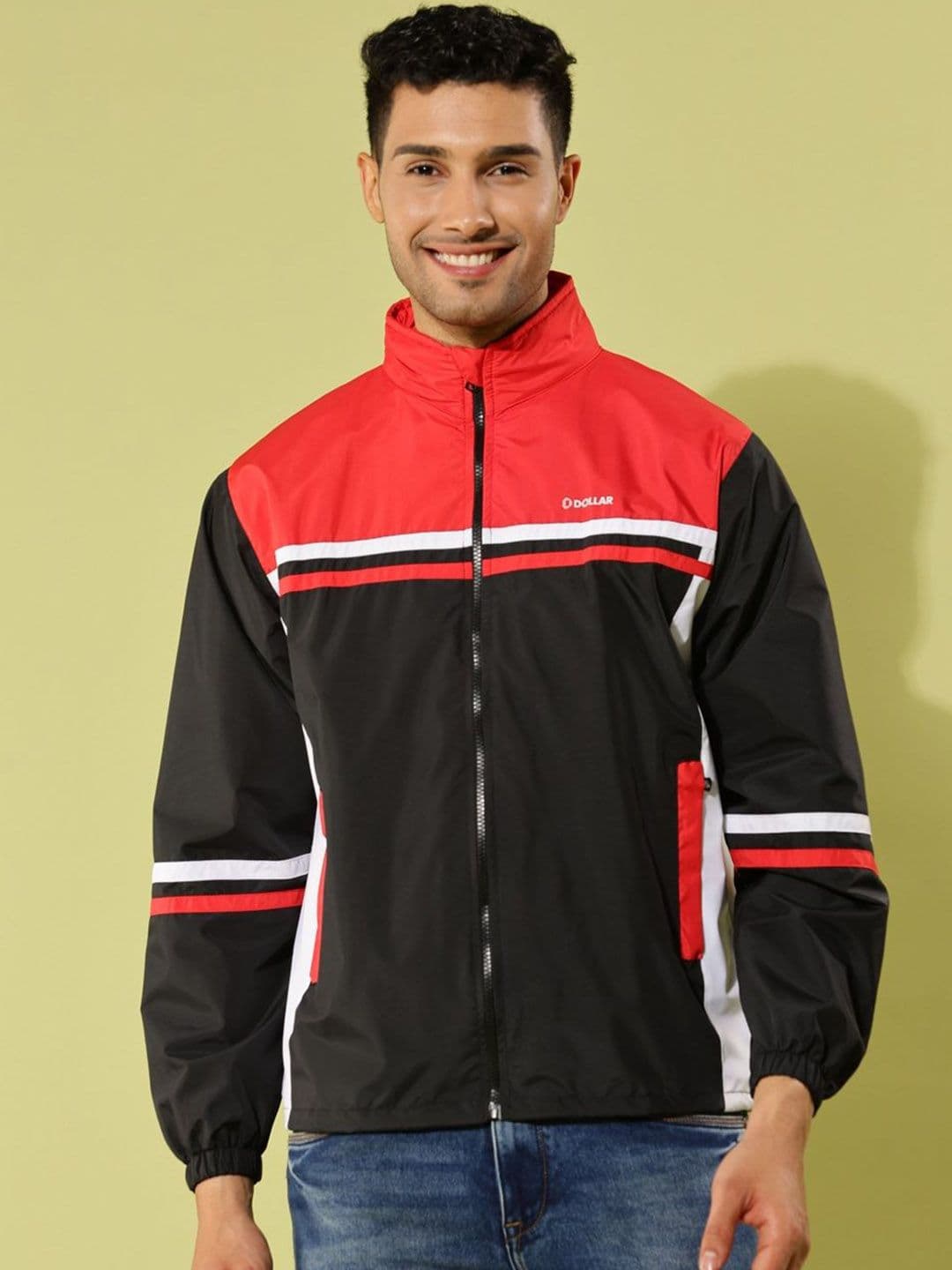 Dollar Men Colourblock Light Weight Windcheater with UV Protection and Pockets - view 1