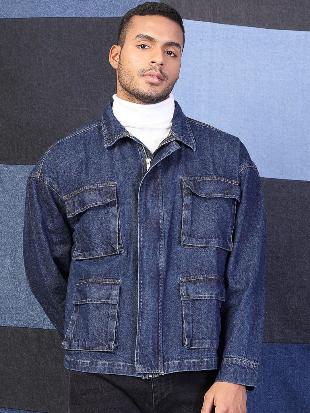 VESTIDO MODAS Men Denim Cargo Utility Oversized Jacket - view 1