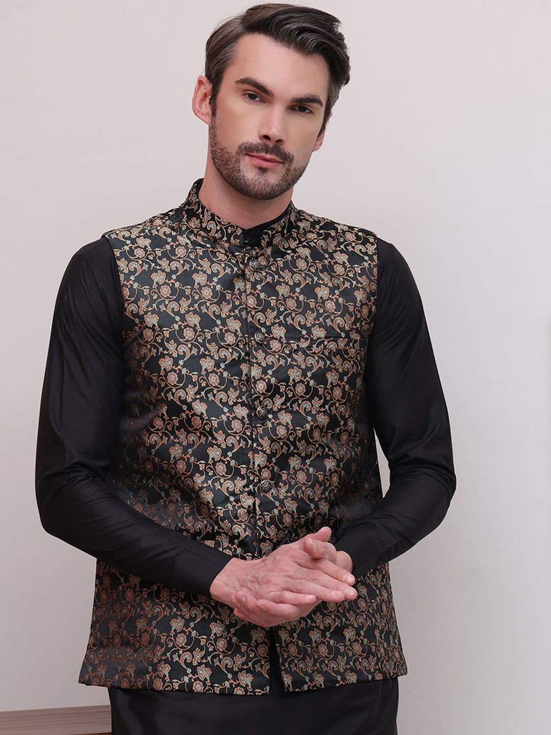 Jompers Men Woven Design Nehru Jackets - view 1