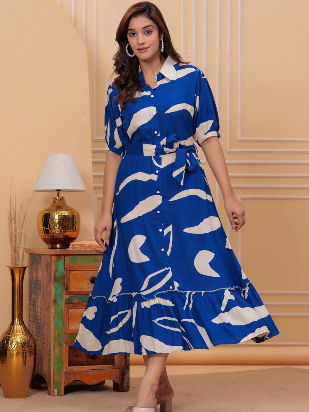 SARAI CREATIONS Print Fit & Flare Maxi Dress - view 1