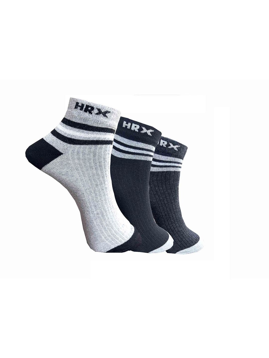 HRX by Hrithik Roshan Unisex Pack Of 3 Ankle Length Patterned Socks - view 1