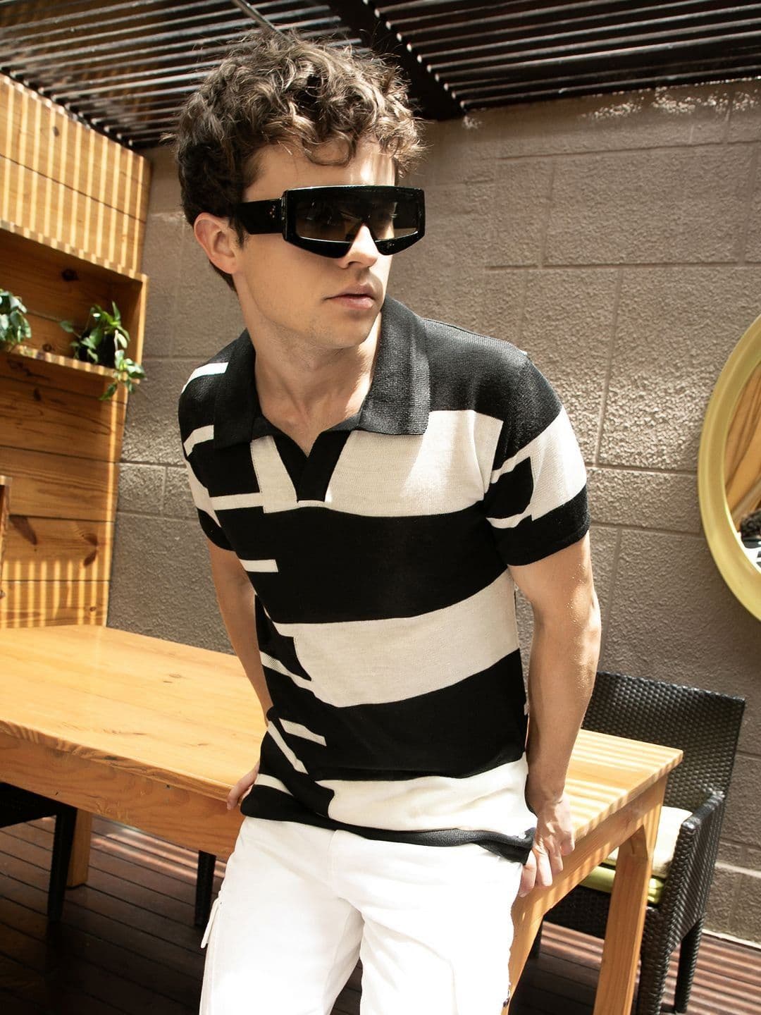 CAHOOT Men Colourblocked Polo Collar Cotton T-shirt - view 1