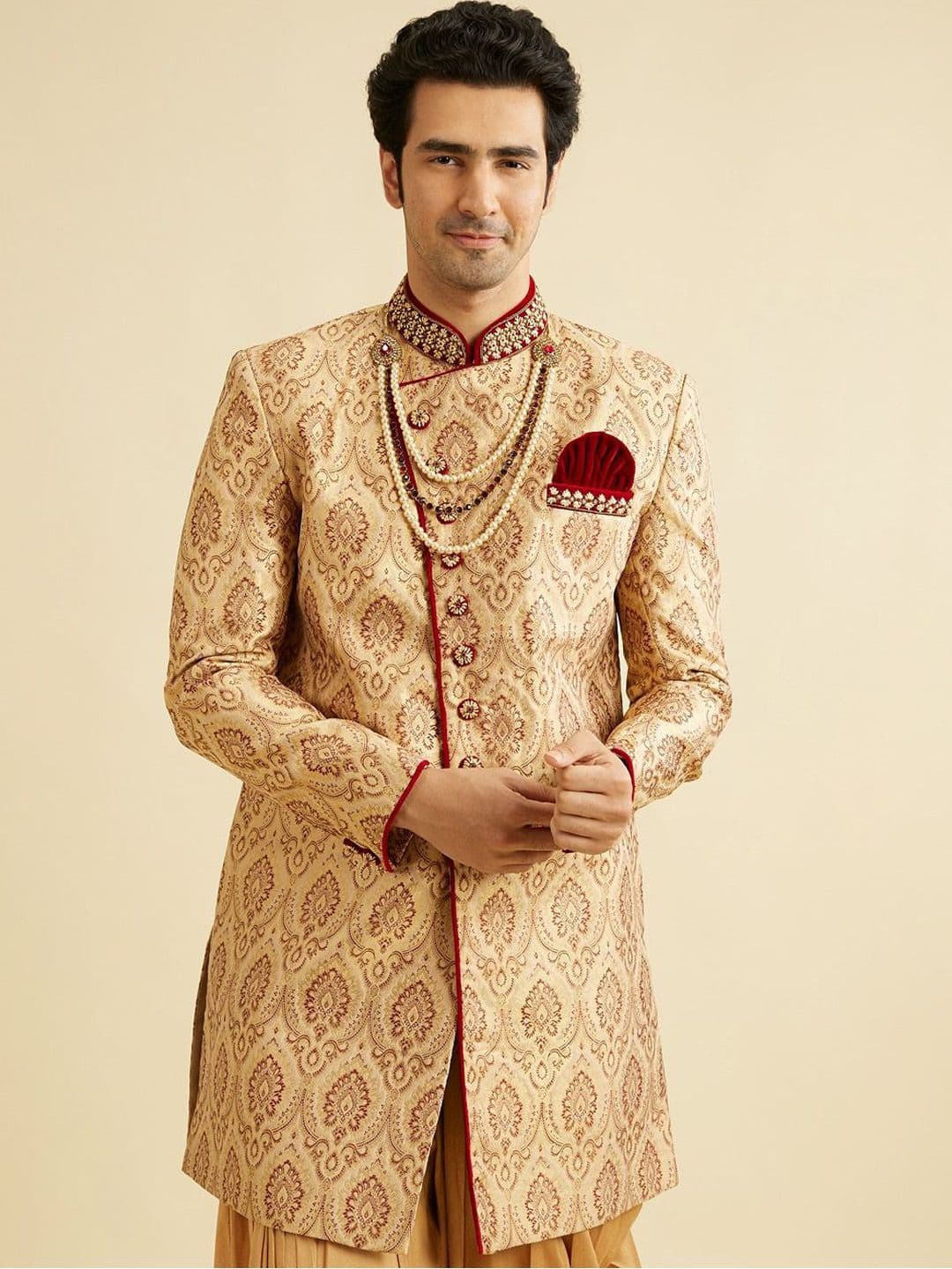 Manyavar Men Thread Embroidered Sherwani Set - view 1