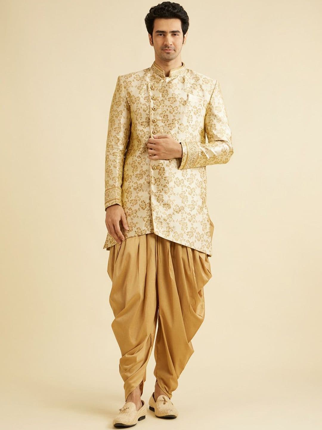 Manyavar Men Printed Self Design Sherwani Set - view 1