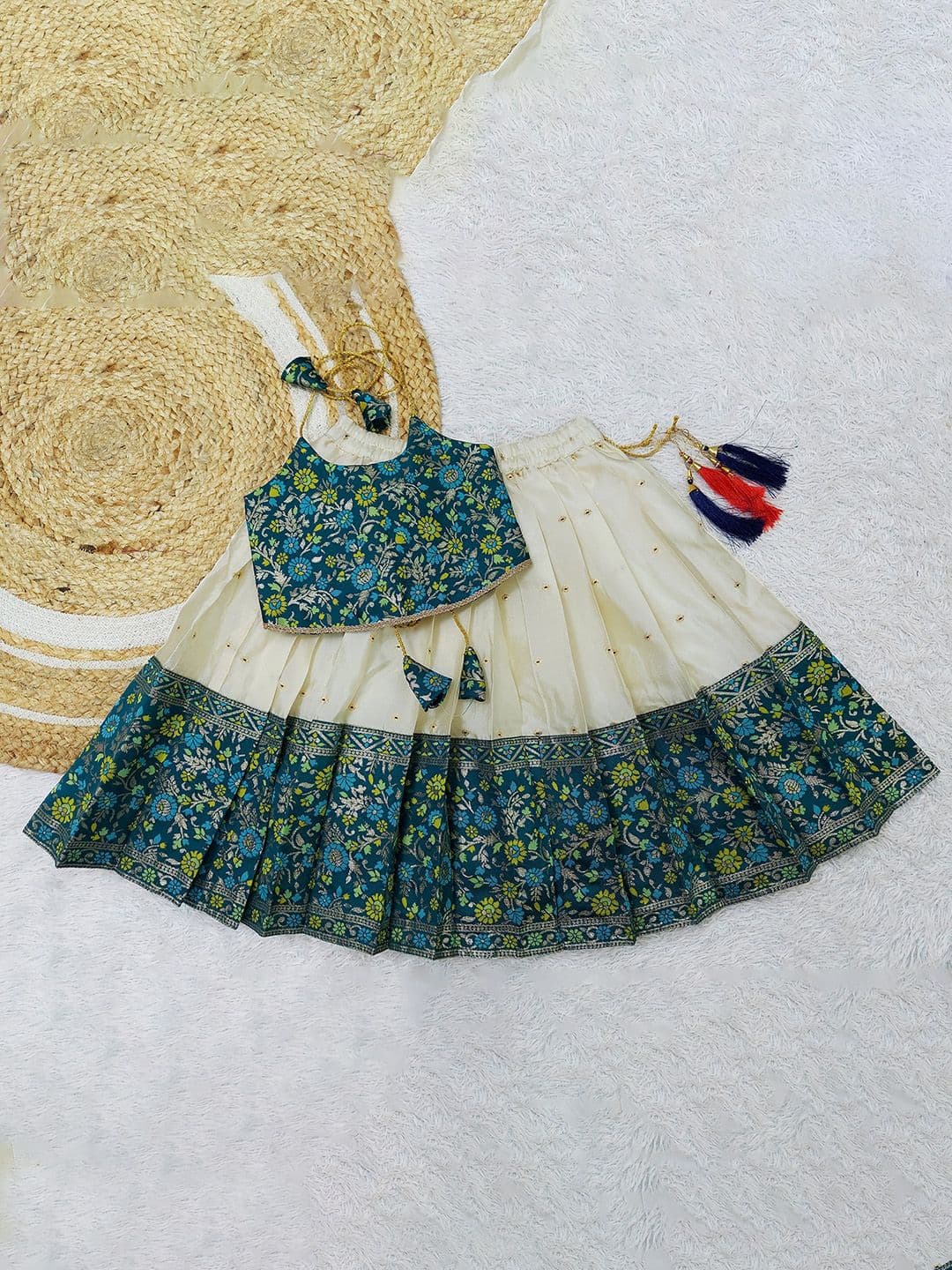 FELIZ THE DESIGNER STUDIO Girls Floral Printed Ready to Wear Lehenga & Blouse - view 1