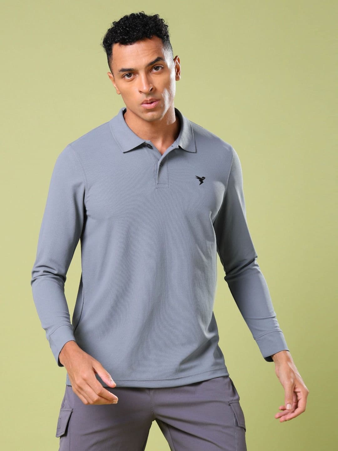 Technosport Men UPF50 Solid Polo Collar Slim Fit T-shirt - view 1