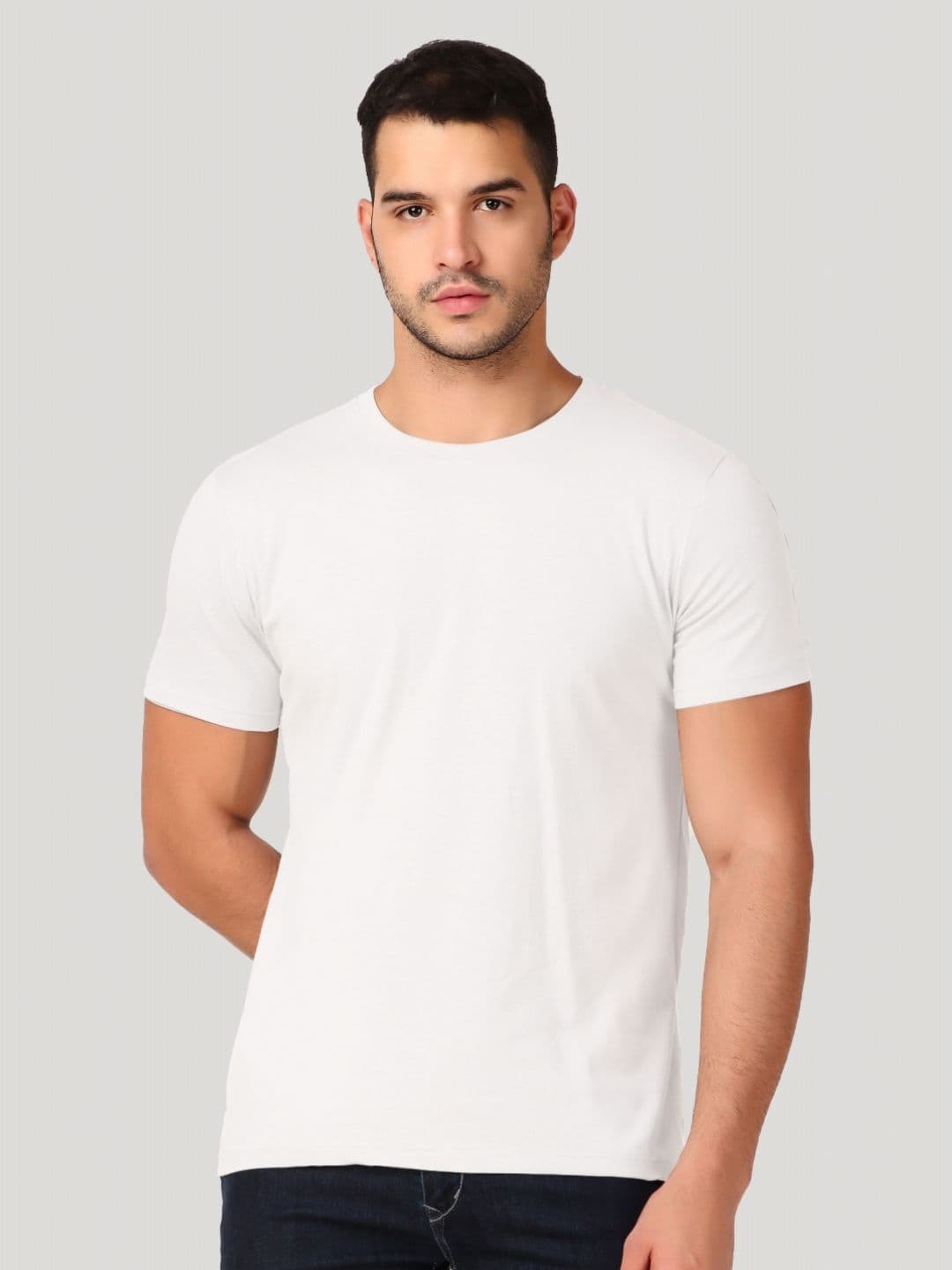 inner element Men Moisture Wicking Solid Round Neck Cotton T-shirt - view 1