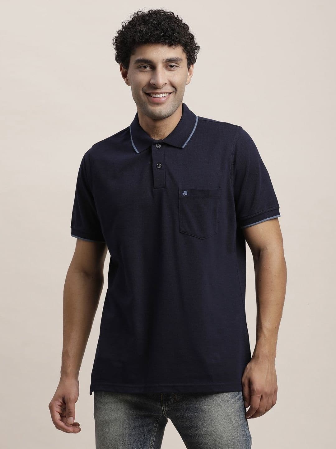 Turtle Men Polo Collar Pockets Slim Fit T-shirt - view 1