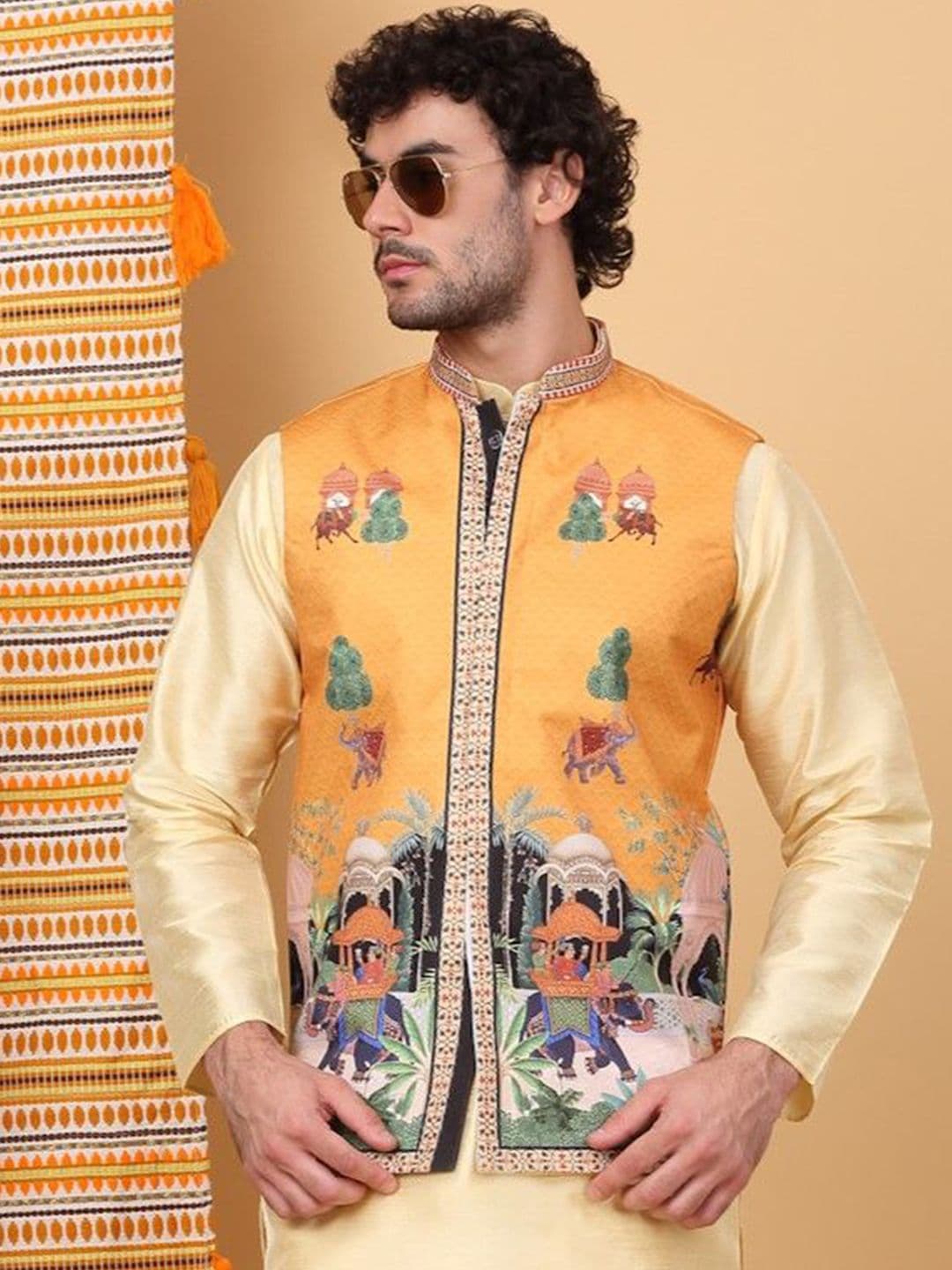 KRAFT INDIA LUXE Men Printed Woven Nehru Jackets - view 1
