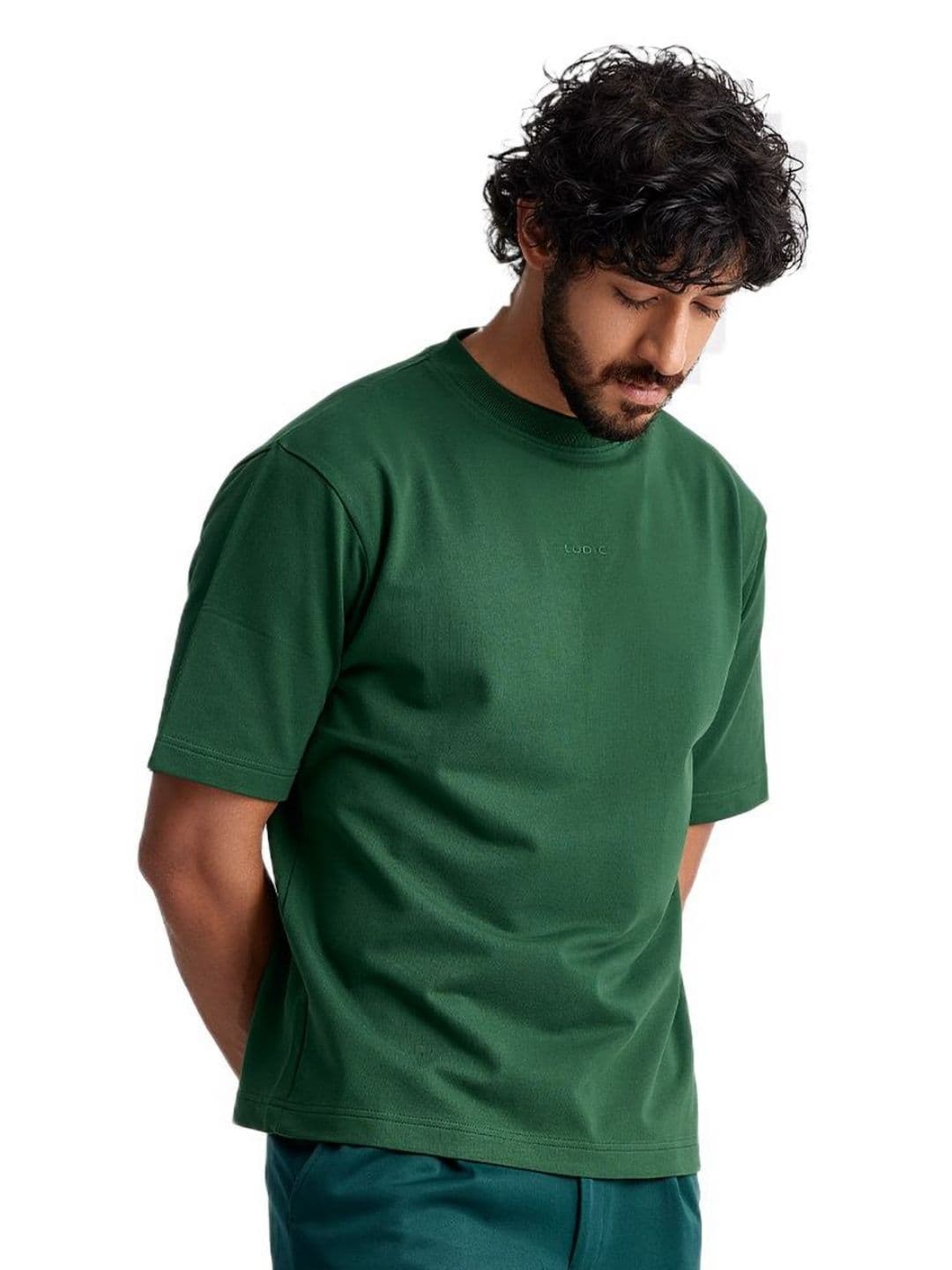 Ludic Men Solid Round Neck Cotton T-shirt - view 1