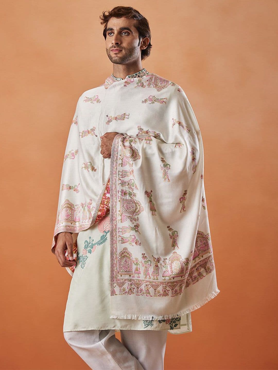 Pashmoda Men Ethnic Motifs Printed Stole - view 1