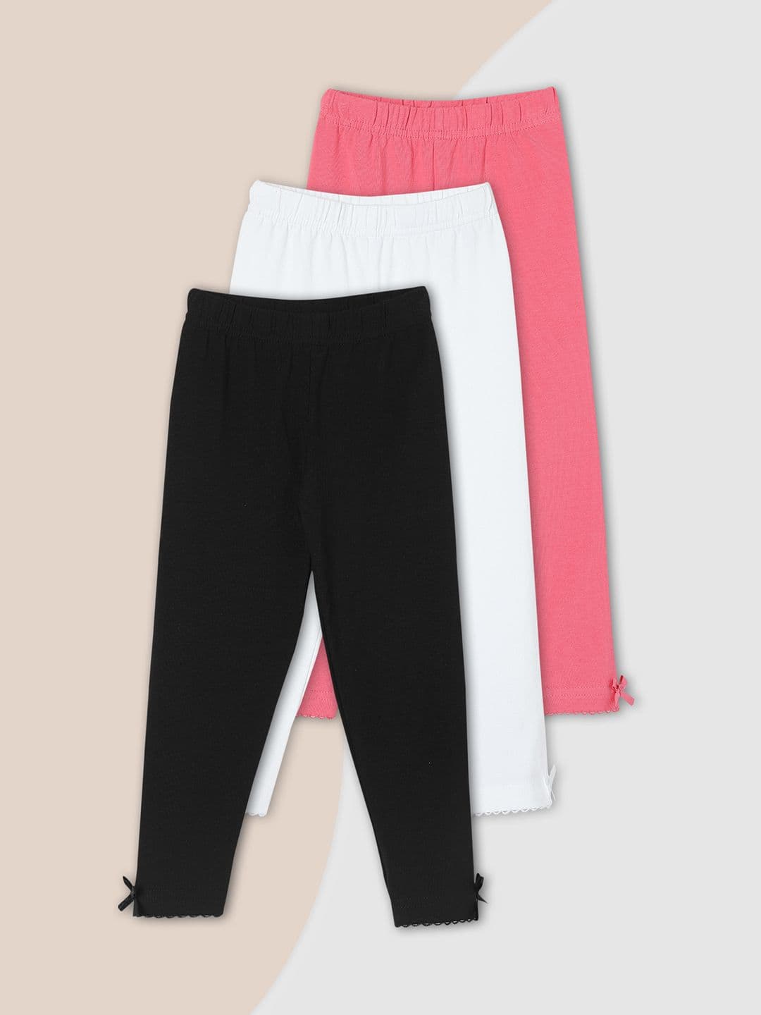 Max Girls Solid Full-Length Leggings - Pack of 3 - view 1