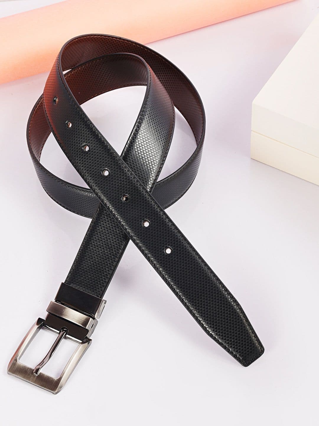 SAZARA Men Textured Leather Reversible Belt - view 1