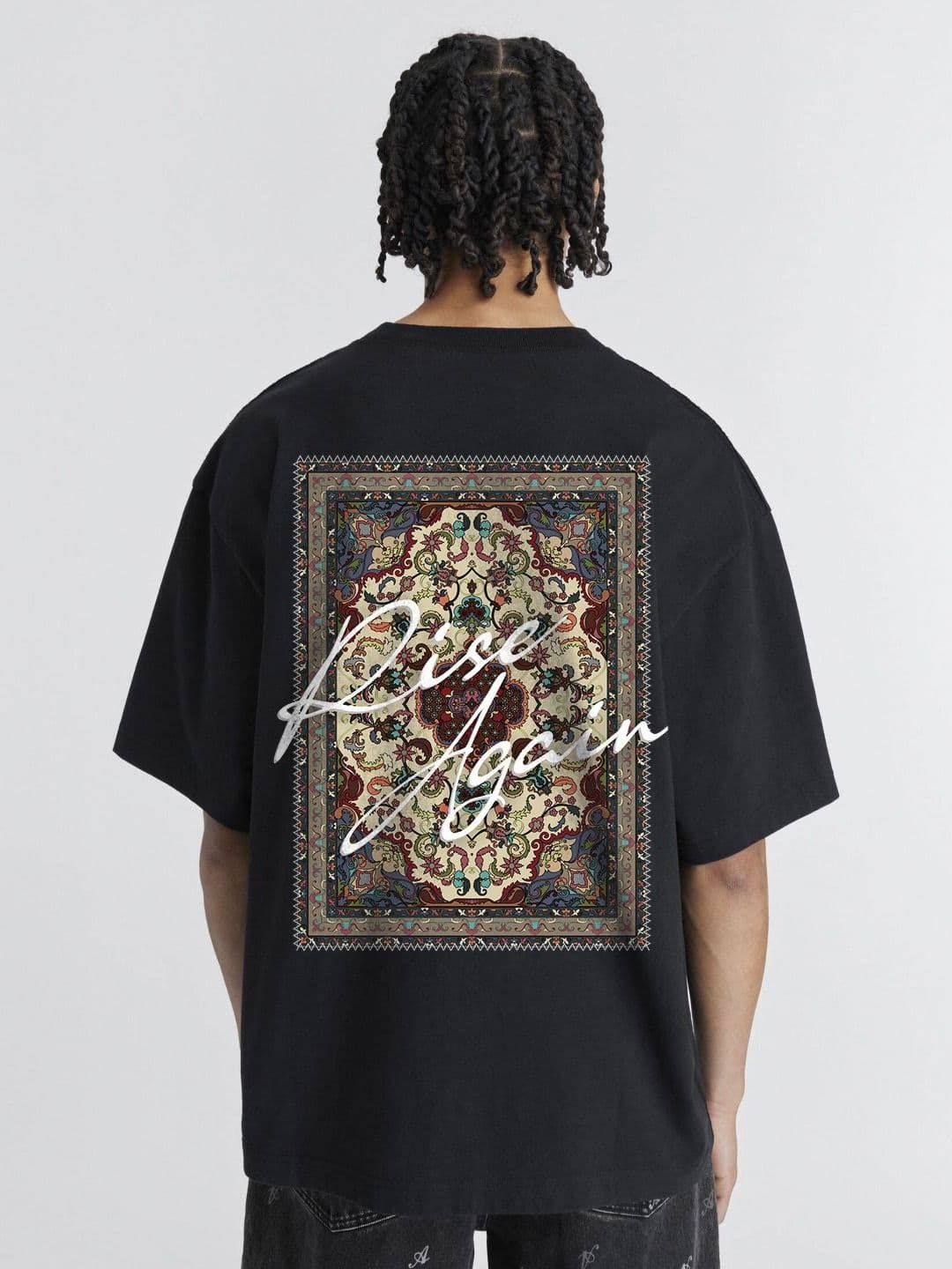 PRONK Men Printed Raw Edge Oversized T-shirt - view 1