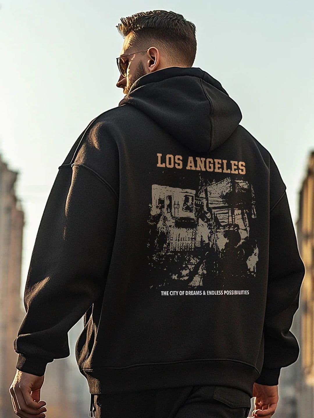 NOBERO Men Oversized Printed Hooded Sweatshirt - view 1