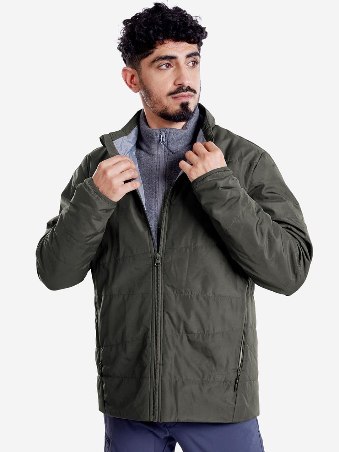 Decathlon Forclaz - Men Khaki MT50 Padded Trekking Puffer Jacket - view 1