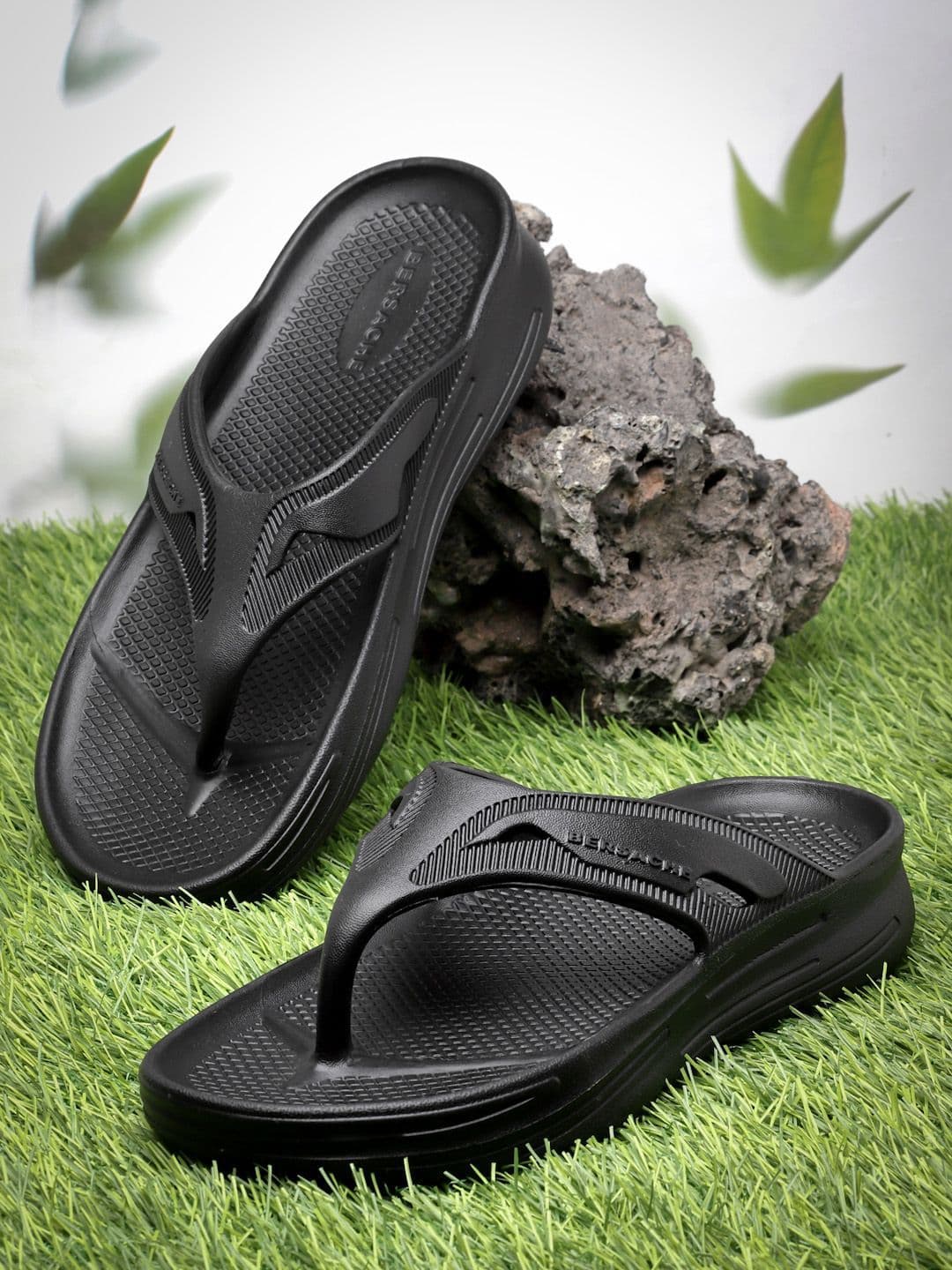 BERSACHE Men Self Design Thong Flip-Flops - view 1