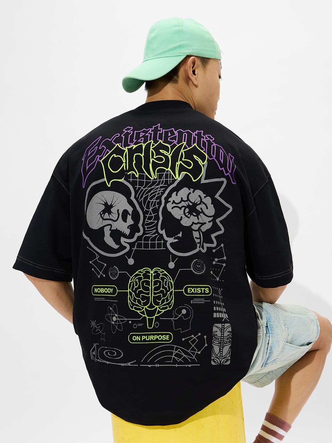 The Souled Store Men Oversized Rick & Morty Black Tshirts - view 1