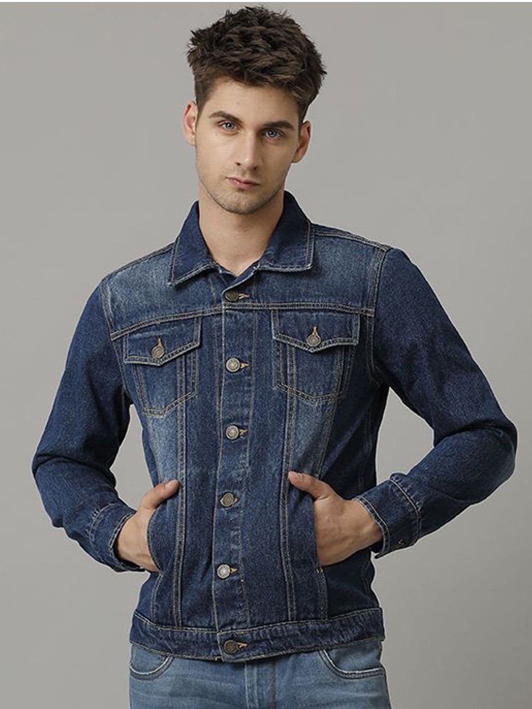 TEMPLE OF DENIM Men Outdoor Denim Jacket with Embroidered - view 1