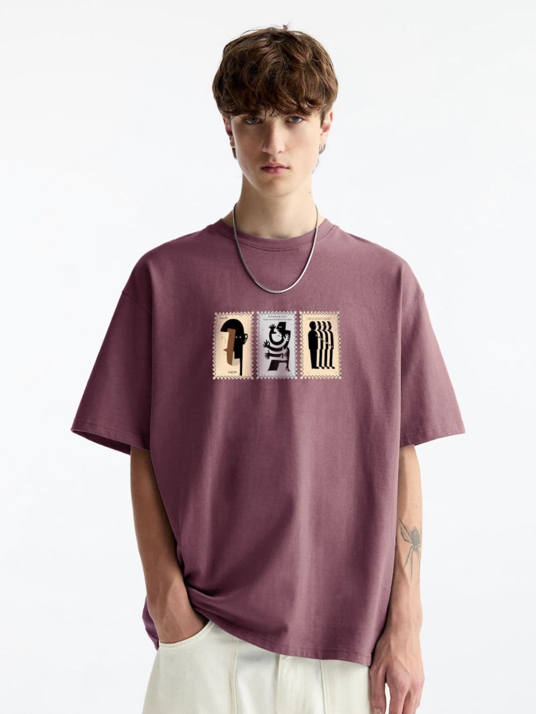 MISCHIEF MONKEY Men Graphic Printed Round Neck Cotton Oversized T-shirt - view 1
