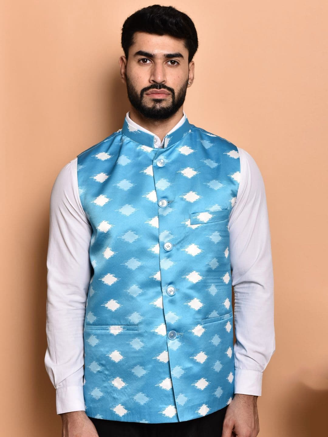 PRINTCULTR Printed Woven Nehru Jacket - view 1