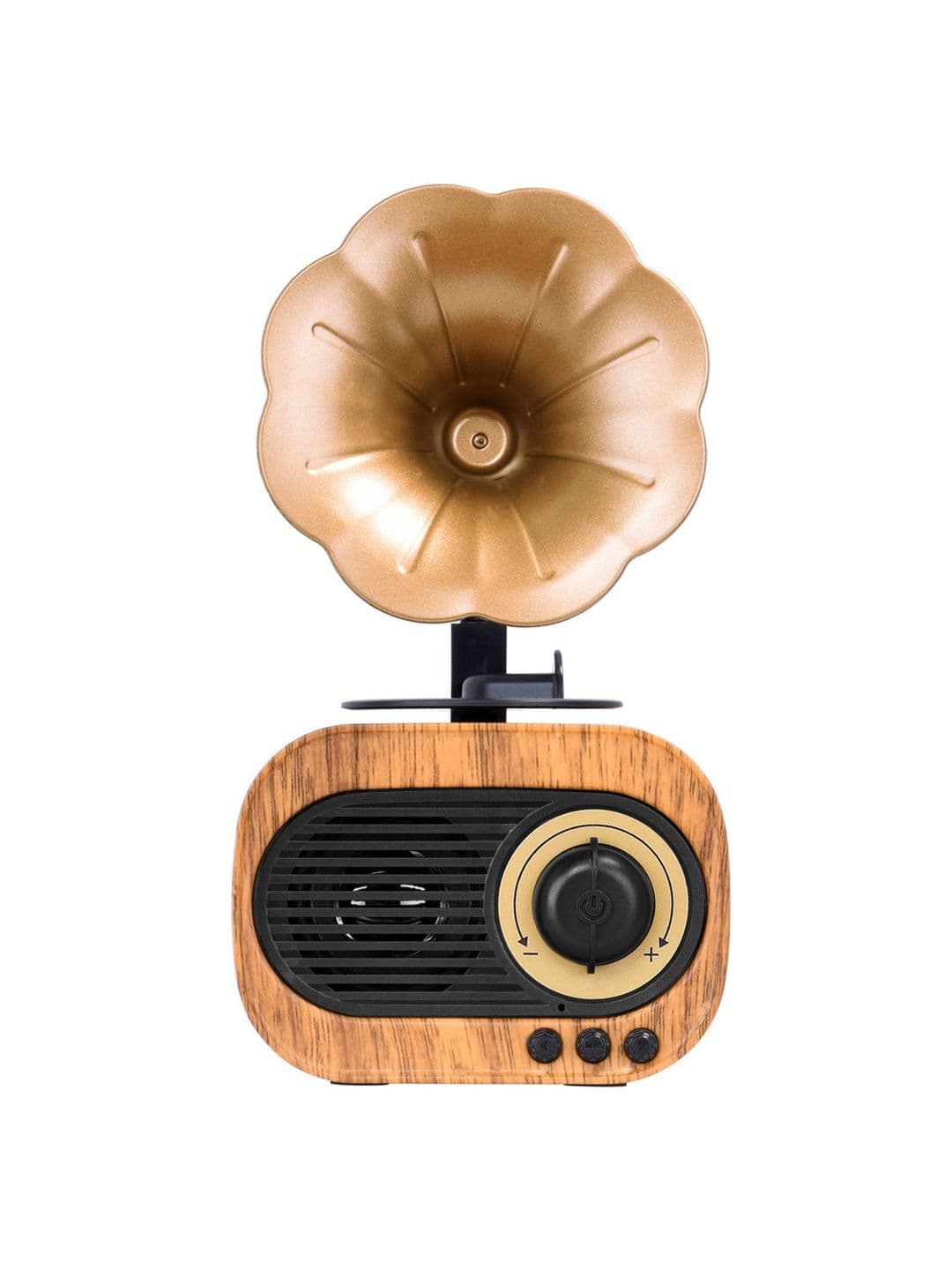 Walrus Unisex Black & Brown Textured Gramophone Bluetooth Speaker - view 1