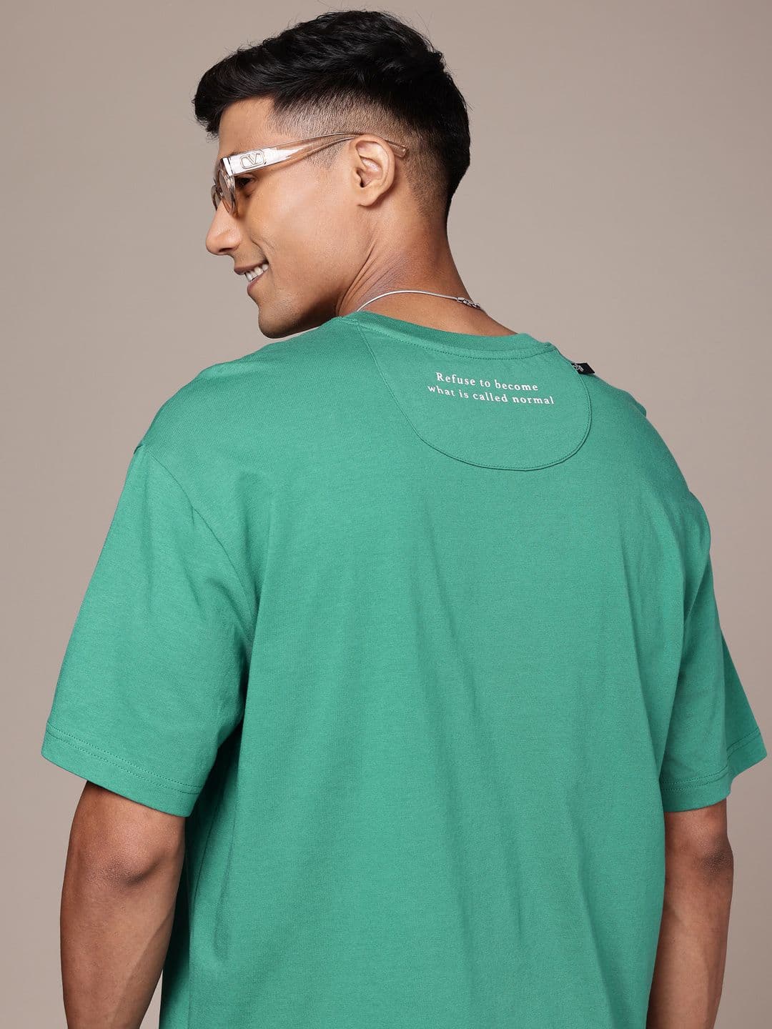 WROGN Drop-Shoulder Sleeves Pure Cotton Oversized T-shirt - view 1