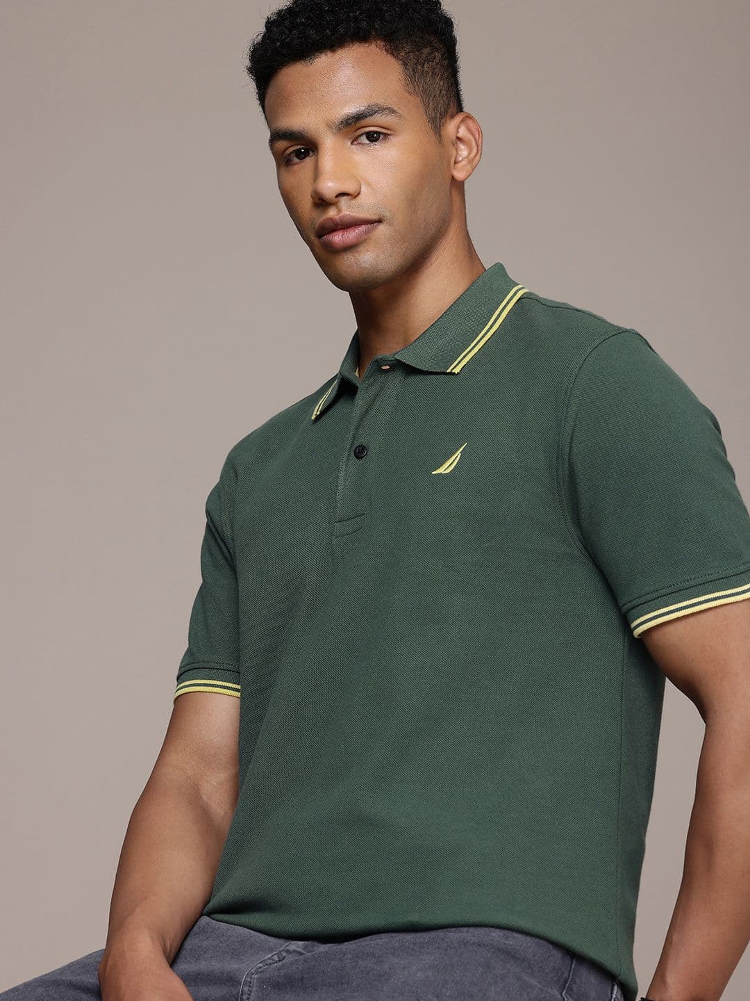 Nautica Polo Collar Pure Cotton T-shirt - view 1