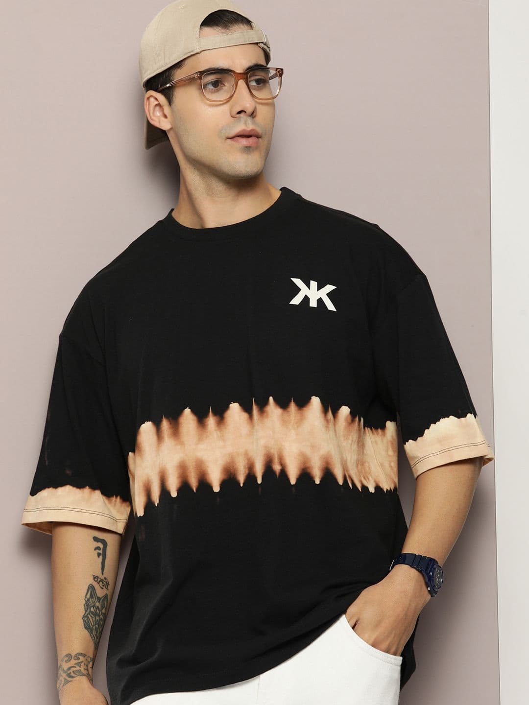 Kook N Keech Graphic Printed Drop-Shoulder Sleeves Oversized Pure Cotton T-shirt - view 1