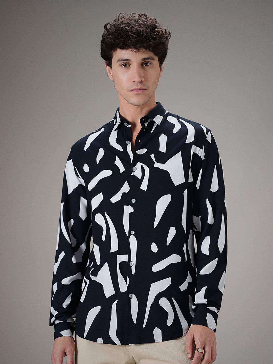 Banana Club Men Classic Slim Fit Opaque Printed Casual Shirt - view 1