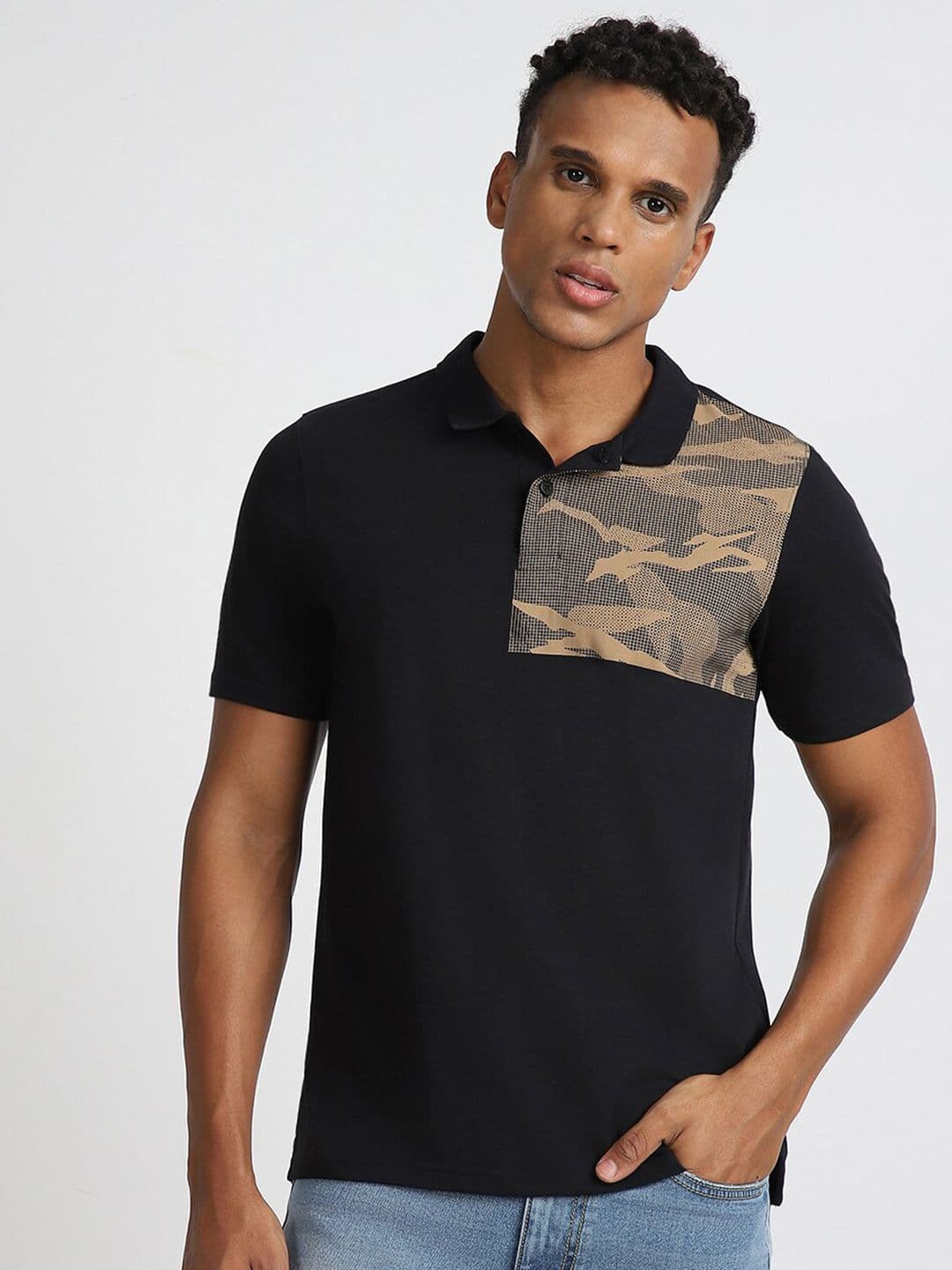 Lee Camo Printed Polo Collar Slim Fit T-shirt - view 1