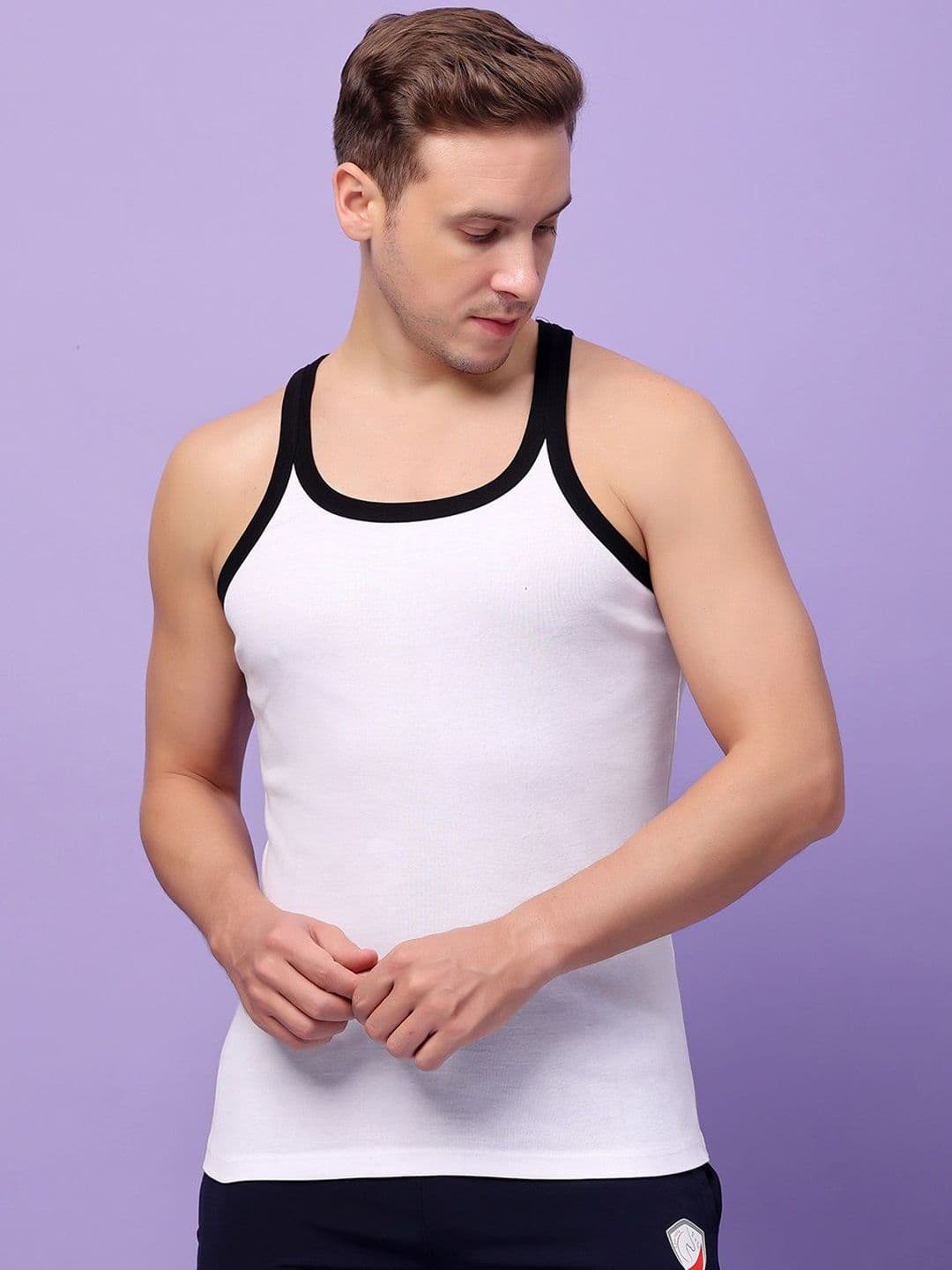 Friskers Solid Pure Cotton Innerwear Vests - view 1