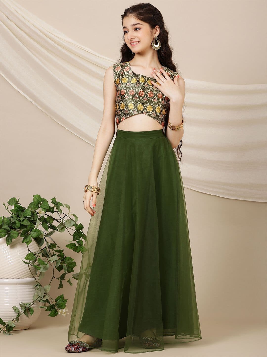 Inddus Girls Ready to Wear Lehenga & - view 1