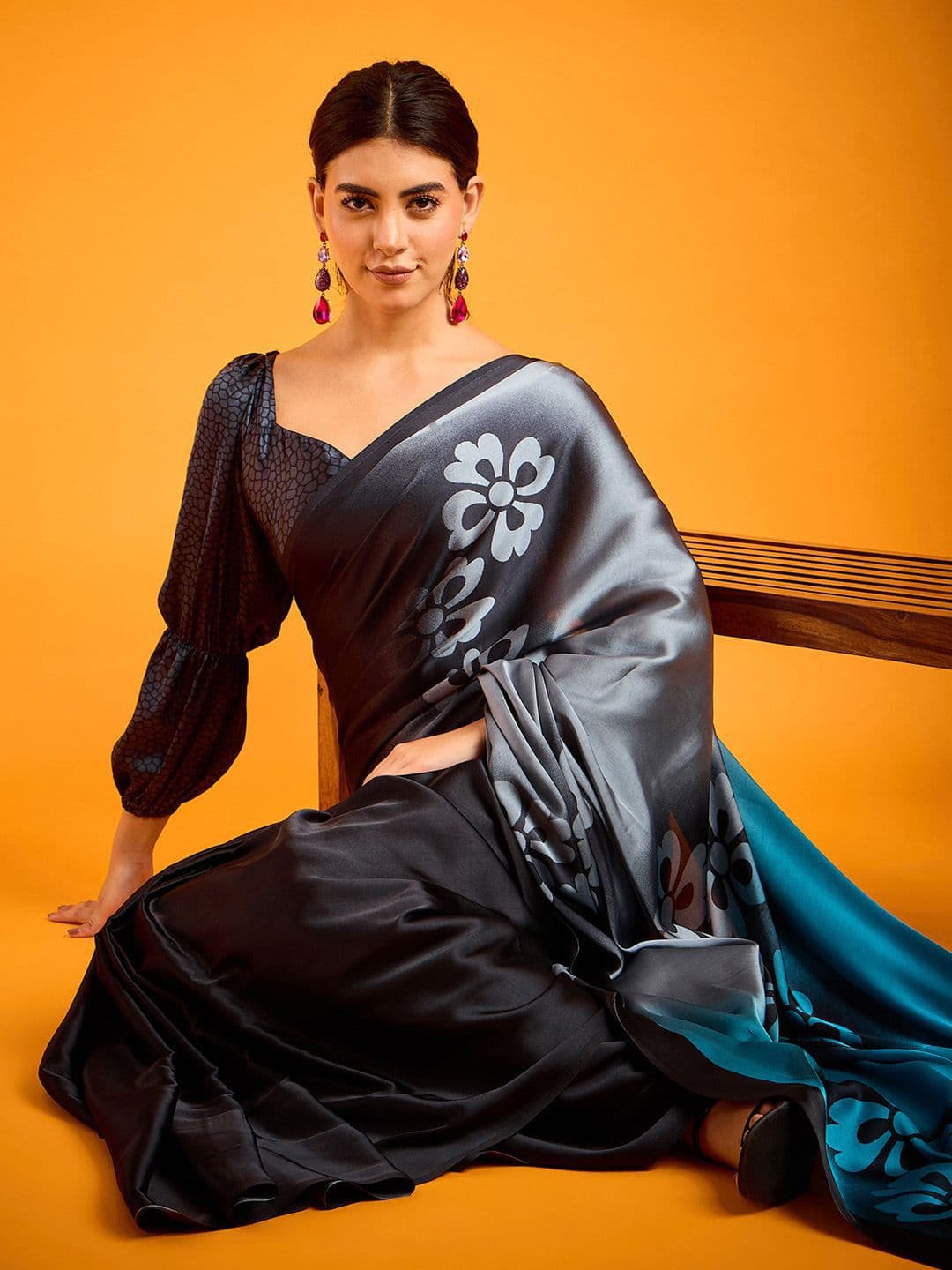 Sangria Printed Saree With Blouse Piece - view 1