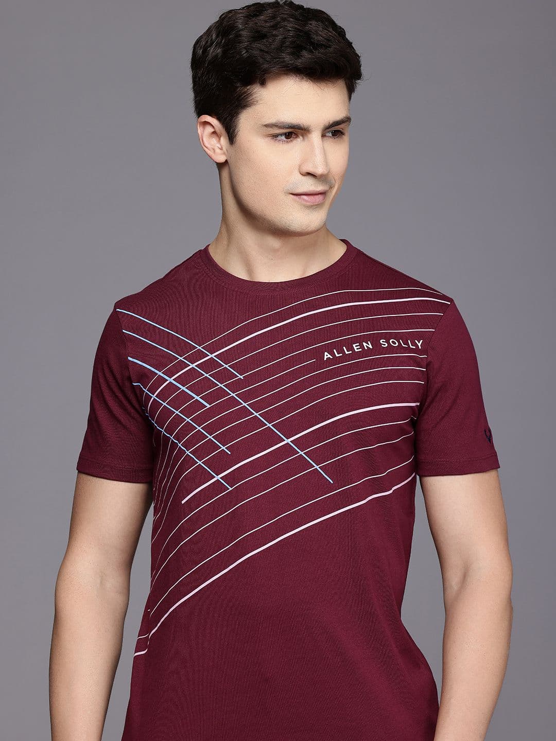 Allen Solly Pure Cotton Graphic Printed Slim Fit T-shirt - view 1