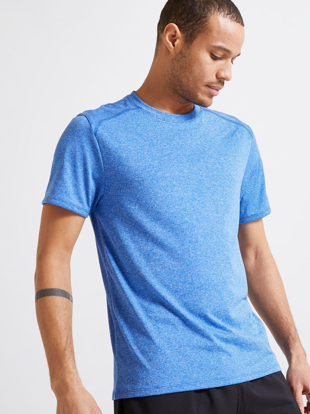 Decathlon Domyos - Men Blue Stretchable Gym Sports T Shirt - view 1