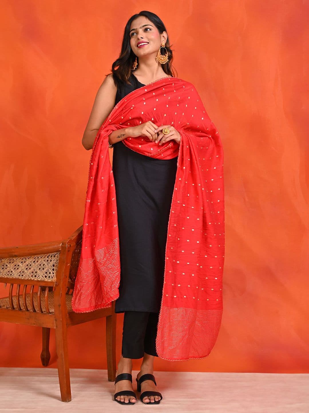 HELLA FASHIONS Woven Design Dupatta with Zari - view 1