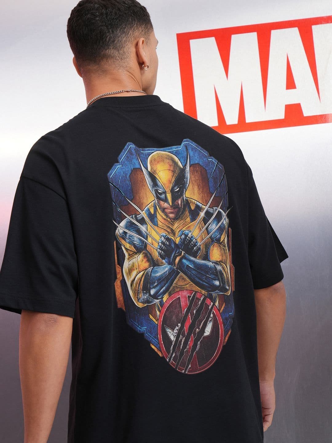 HIGHLANDER Men Deadpool & Wolverine Printed Oversized Drop Shoulder Sleeves Cotton Tshirt - view 1
