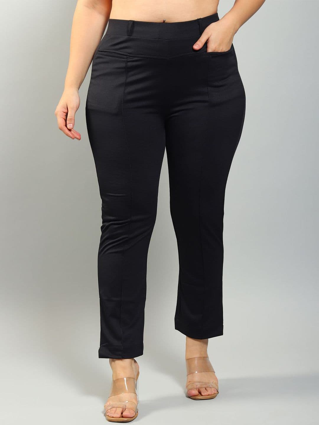 Plus Size Women Relaxed High-Rise Wrinkle Free Trousers - view 1