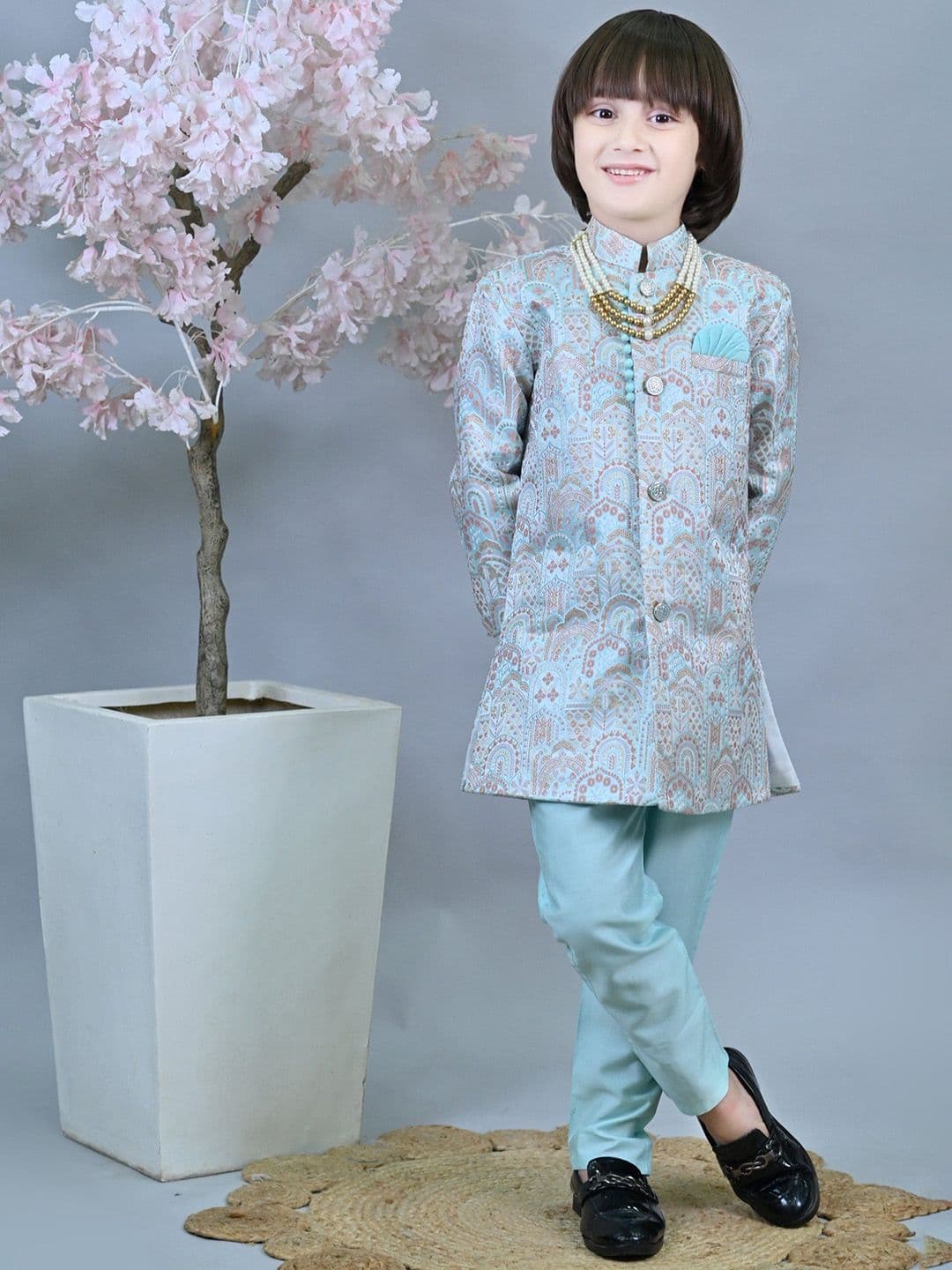 ahhaaaa Boys Floral Design Sherwani - view 1