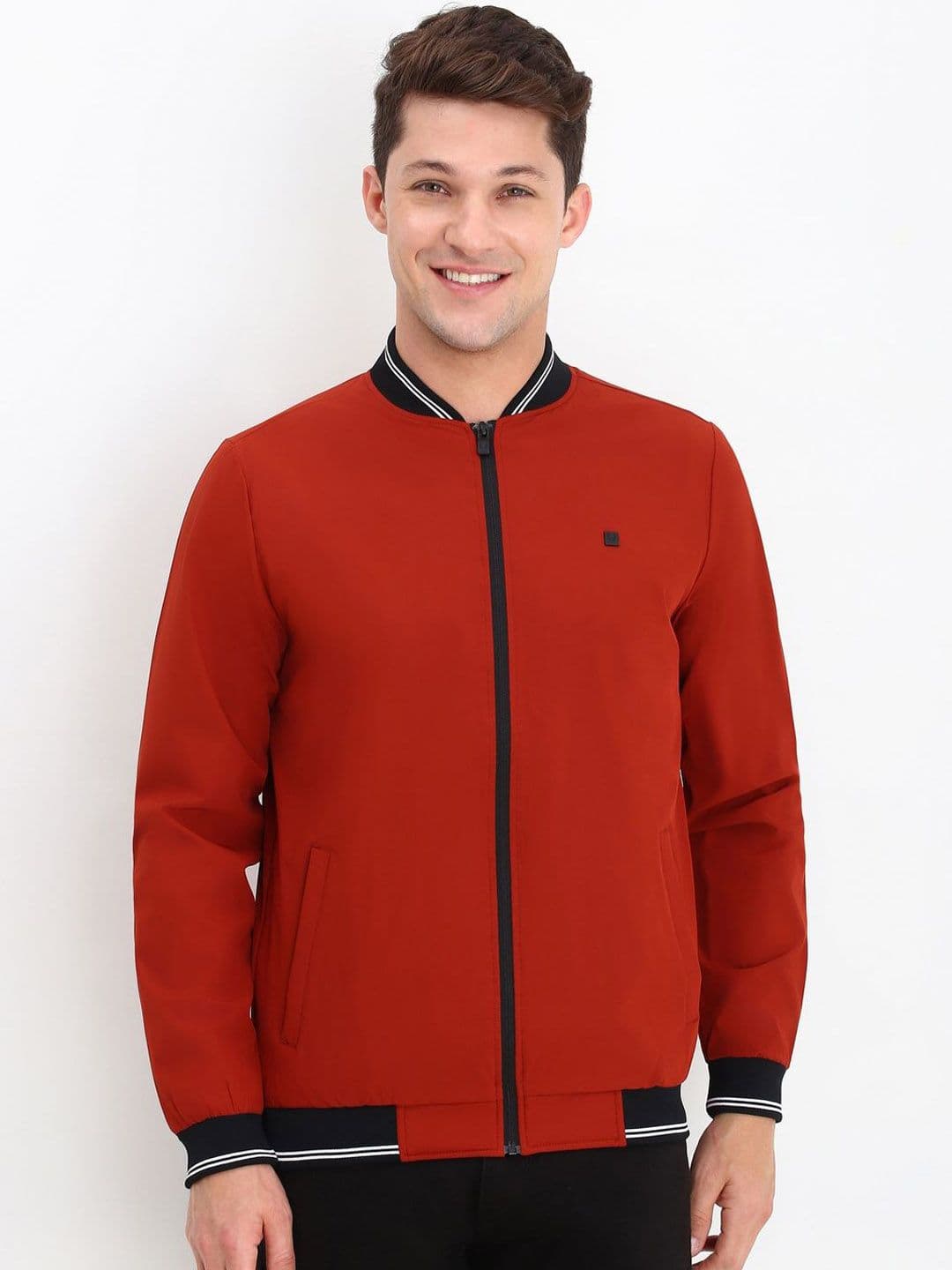 Allen Solly Men Mandarin Collar Bomber Jacket - view 1
