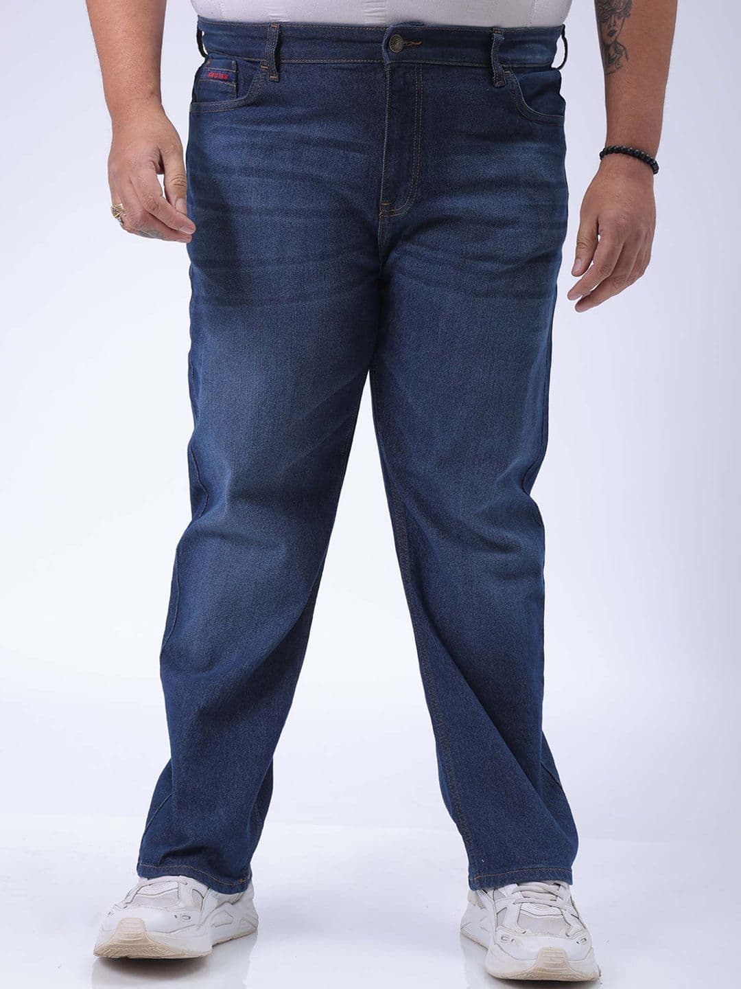 Hardsoda by The Indian Garage Co Plus Size Men Straight Fit Light Fade Stretchable Jeans - view 1