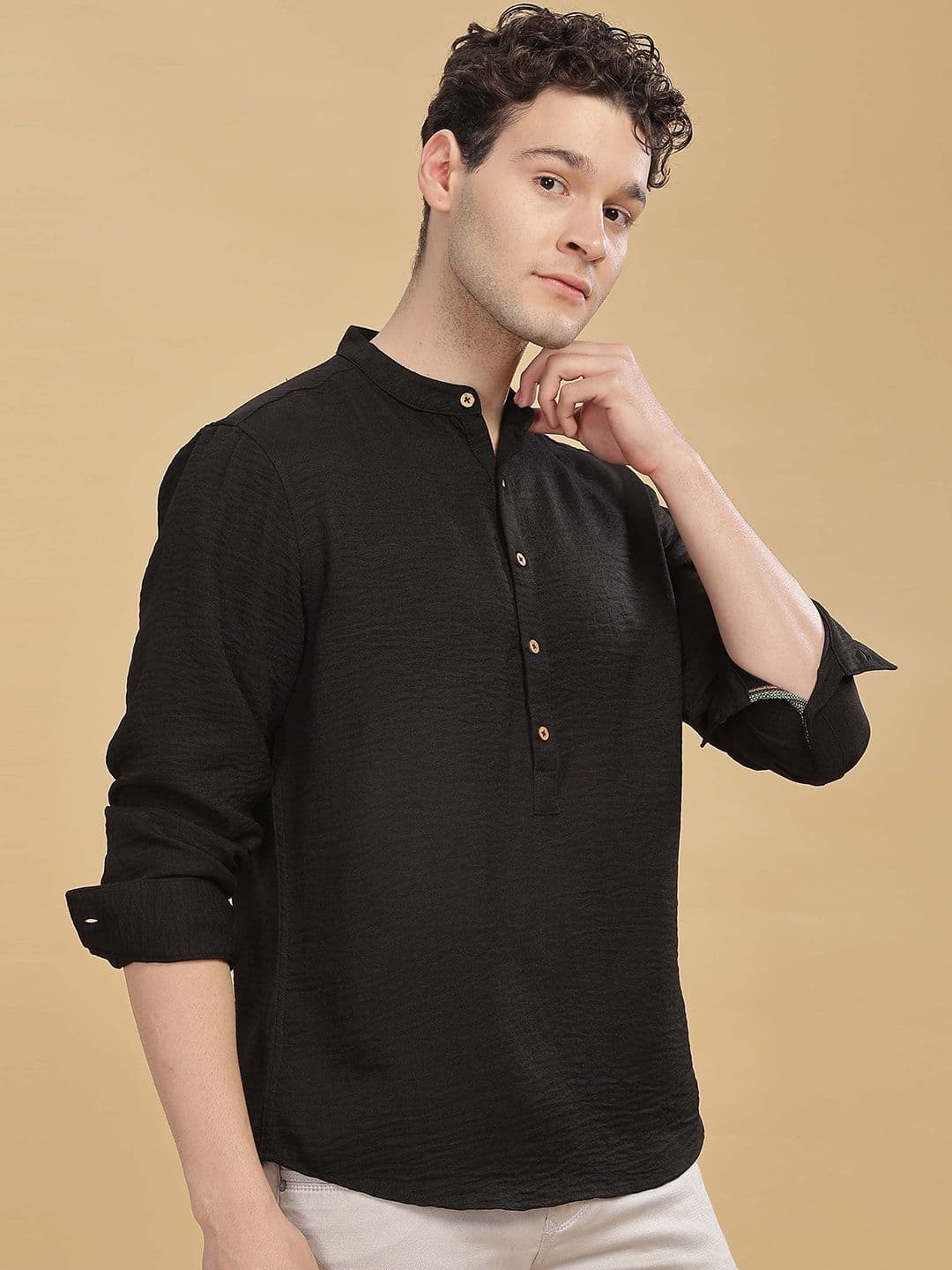 HERE&NOW Mandarin Collar Short Kurta - view 1