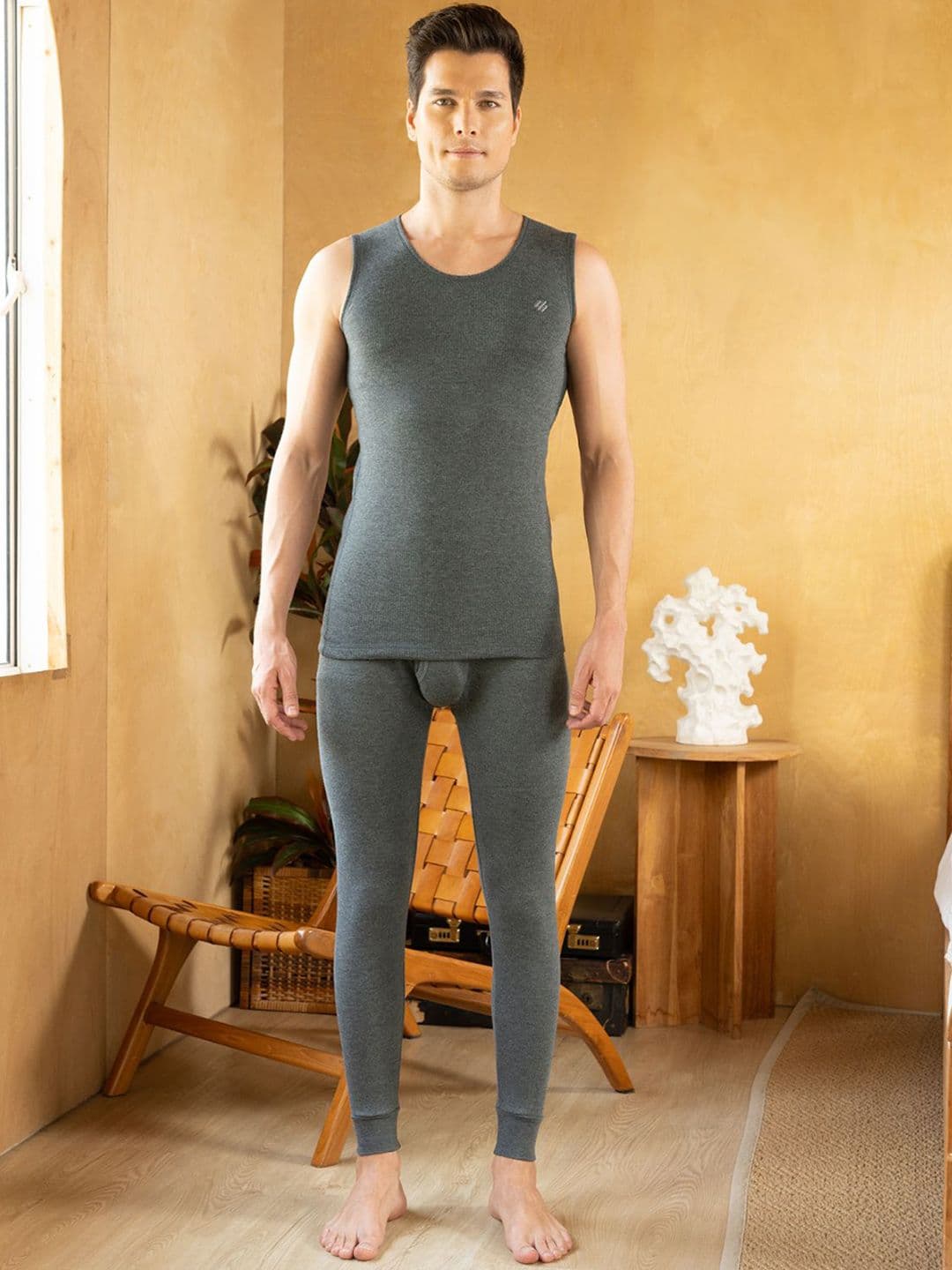 ONN Ribbed Cotton Men Thermal Set - view 1