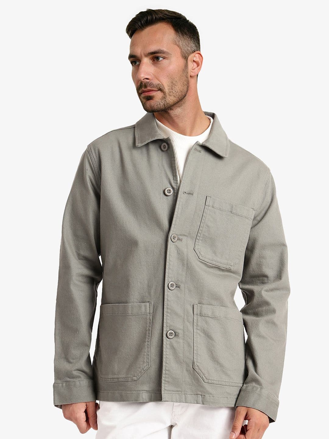 RARE RABBIT Men Green Regular Fit Plain Casual Shacket - view 1
