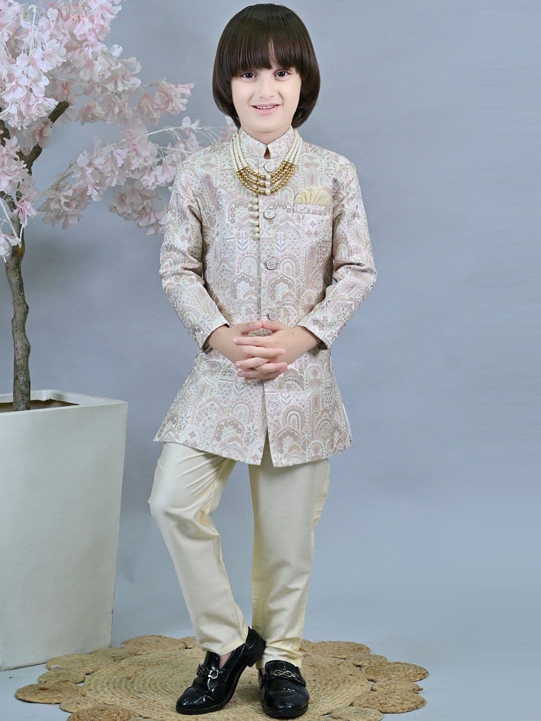 ahhaaaa Boys Embroidered Sherwani Set - view 1