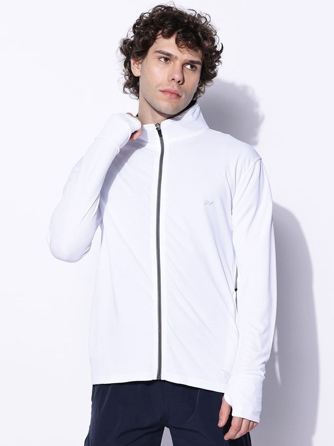 BLUE TYGA Sunscreen Jacket Men Velvet Mock Collar Lightweight Antimicrobial Biker Jacket - view 1