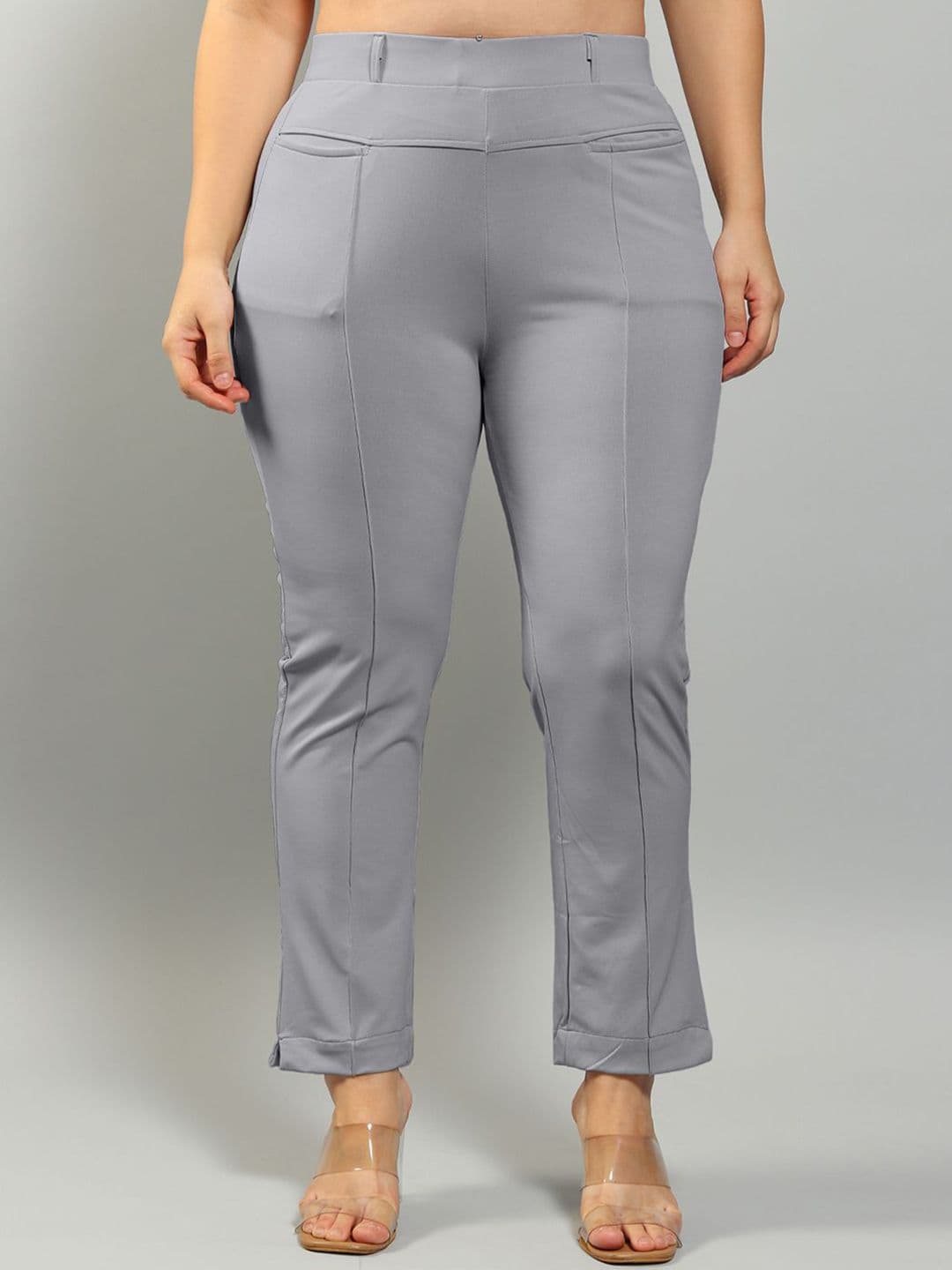 Plus Size Women Relaxed High-Rise Wrinkle Free Trousers - view 1