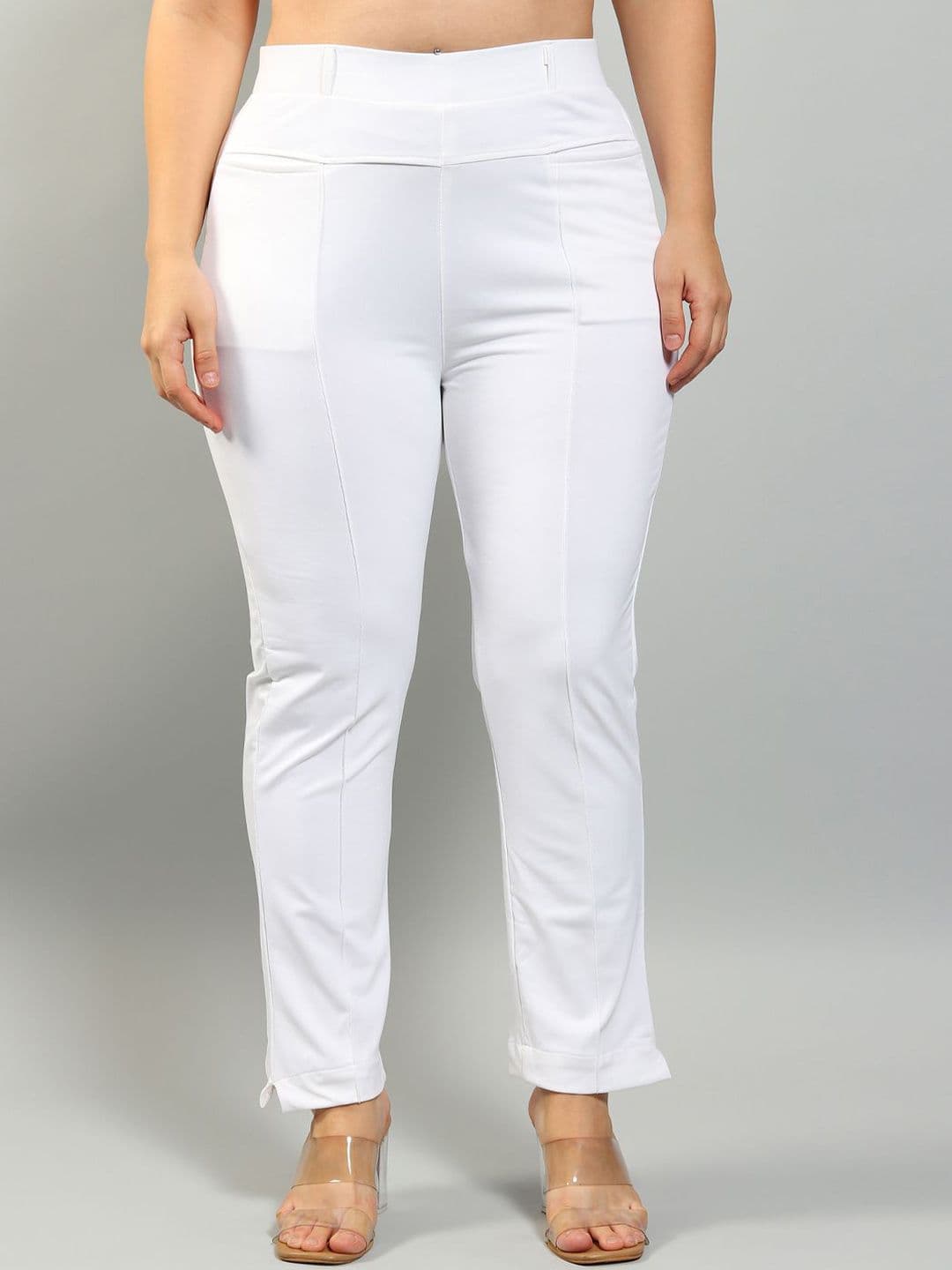 Plus Size Women Relaxed High-Rise Wrinkle Free Trousers - view 1