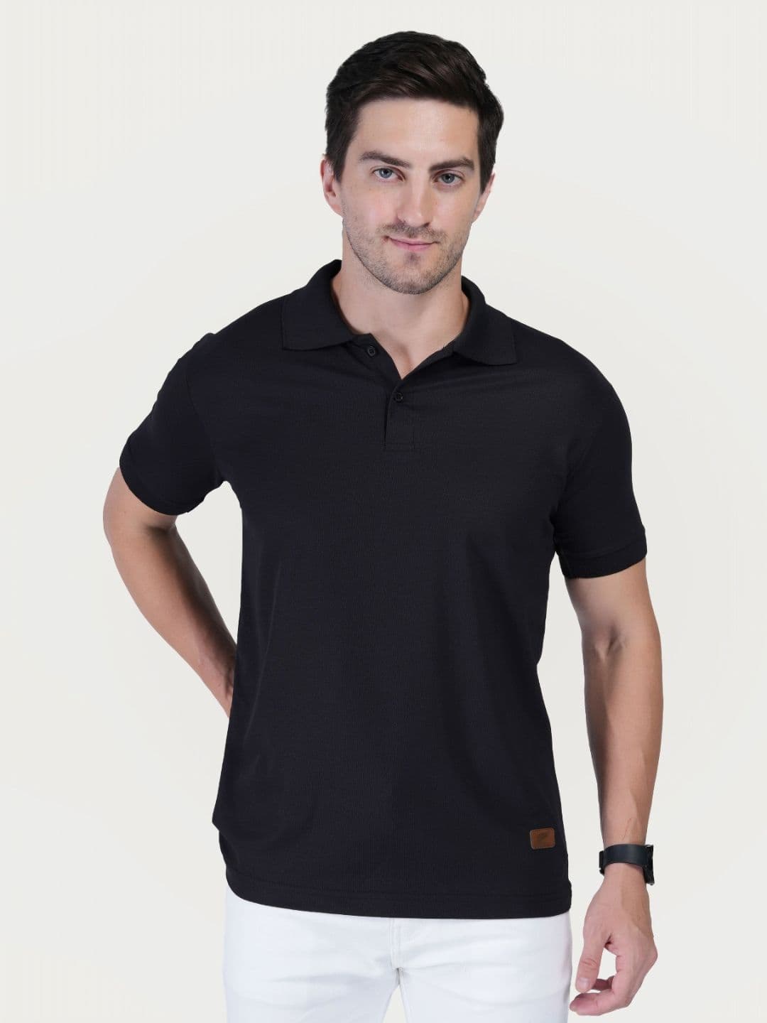 Polo Plus Men Bio Finish Solid Polo Collar T-shirt - view 1
